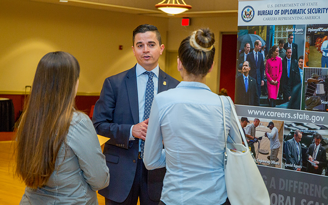 Students at career fair