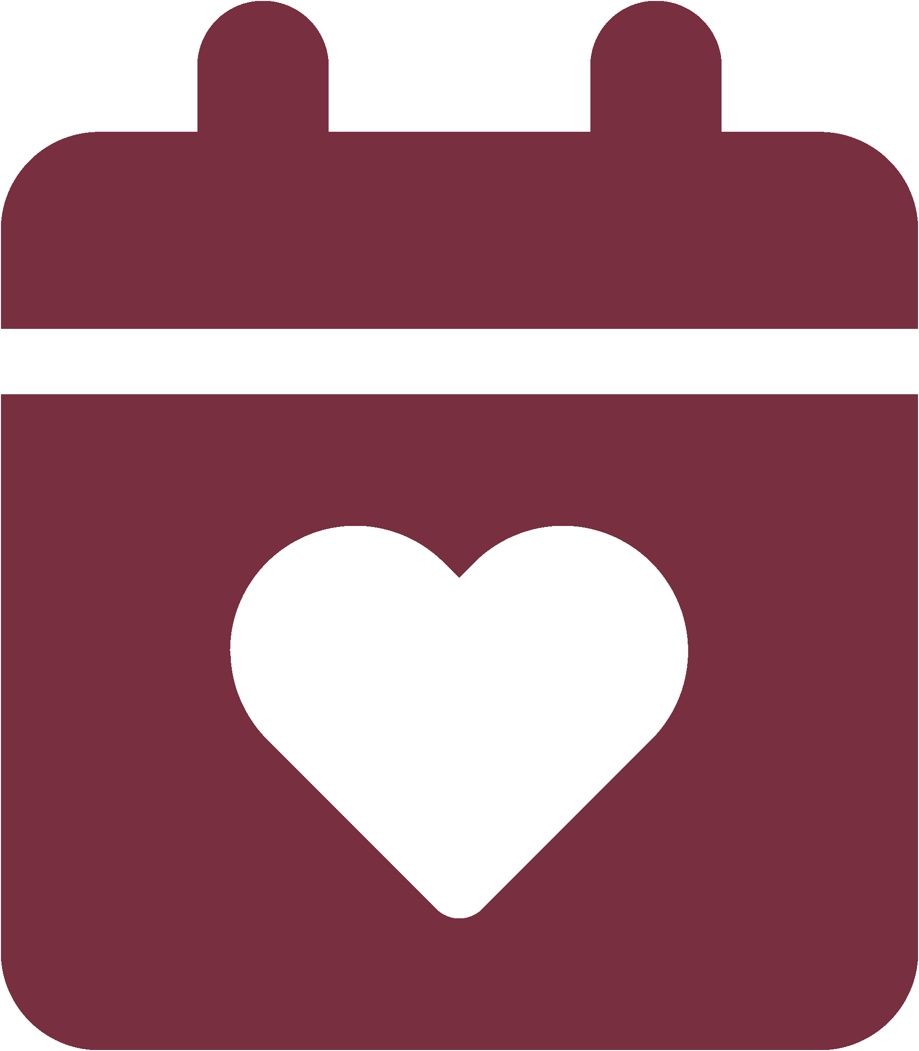 Icon of a calendar and heart