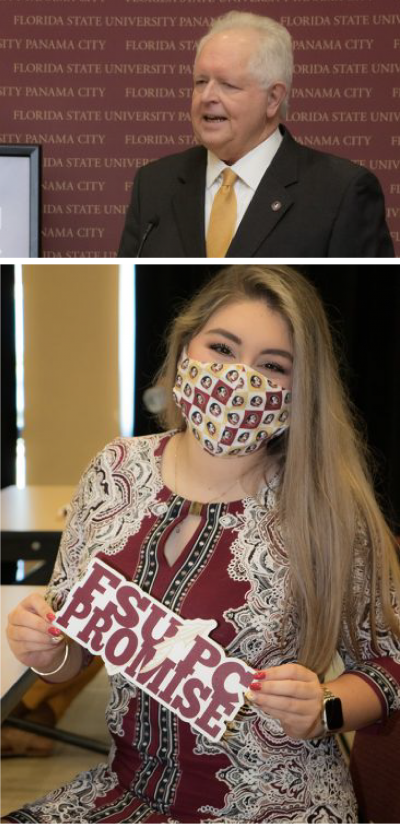 Student Government President Lucy Rodriguez and FSU PC Dean Randy Hanna