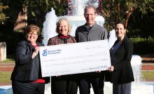 General Mills check presentation infront of the Westcott fountain on FSU's campus