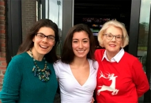 Photo of Dana Sardina (center) with Amanda Karioth Tompson (left) and Sally Karioth (right)