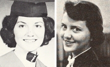 Yearbook photos of Bobbie Lou Kaminis and Jan Kaminis Platt